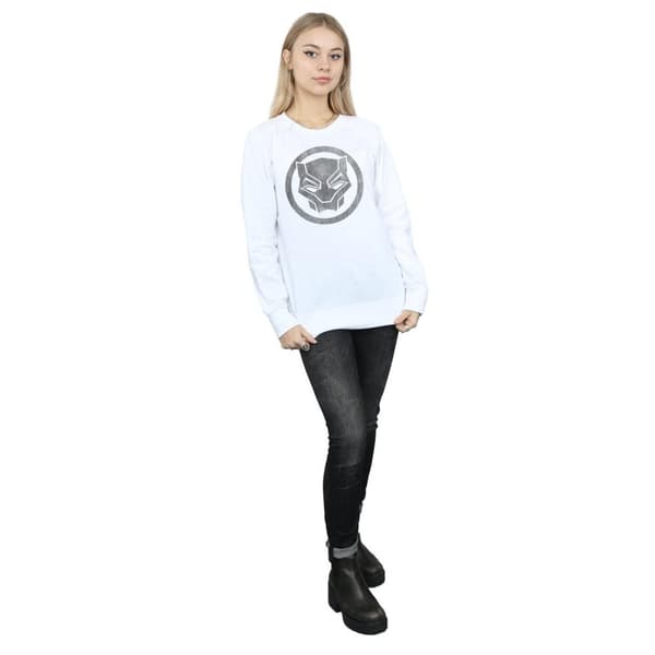 Marvel Dam/Tjej - Black Panther - Sweatshirt med distressed ikon
