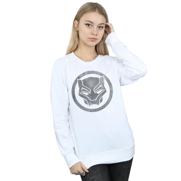Marvel Dam/Tjej - Black Panther - Sweatshirt med distressed ikon