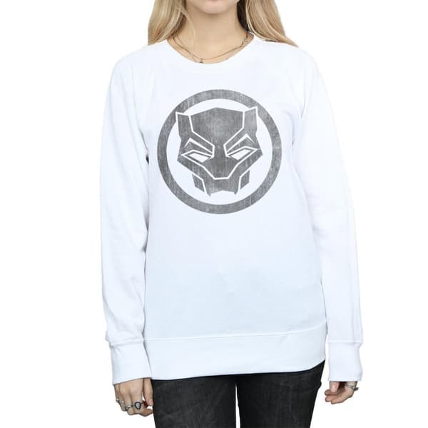 Marvel Dam/Tjej - Black Panther - Sweatshirt med distressed ikon