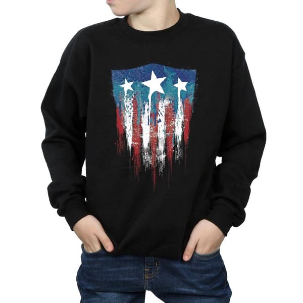 Marvel Boys Captain America Flag Shield Sweatshirt
