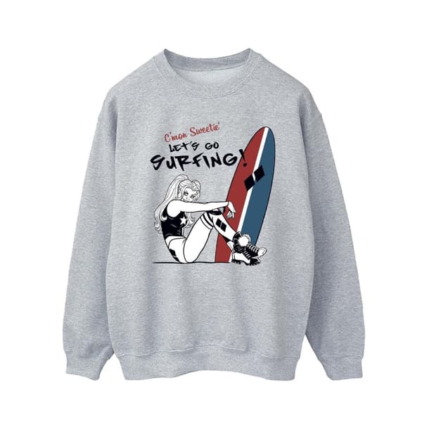 DC Comics Harley Quinn Let´s Go Surfing-tröja för herrar