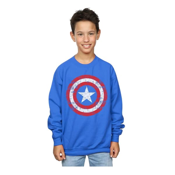 Marvel Pojkar Avengers Captain America Sweatshirt med repad sköld