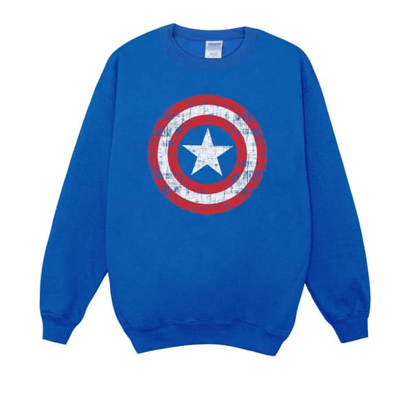 Marvel Pojkar Avengers Captain America Sweatshirt med repad sköld