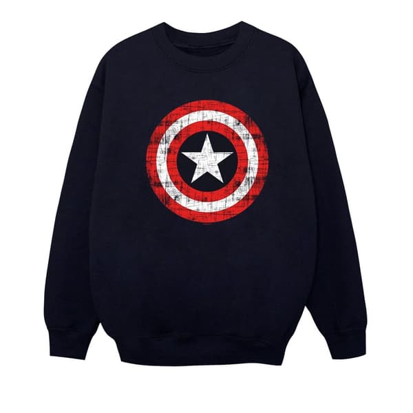 Marvel Pojkar Avengers Captain America Sweatshirt med repad sköld