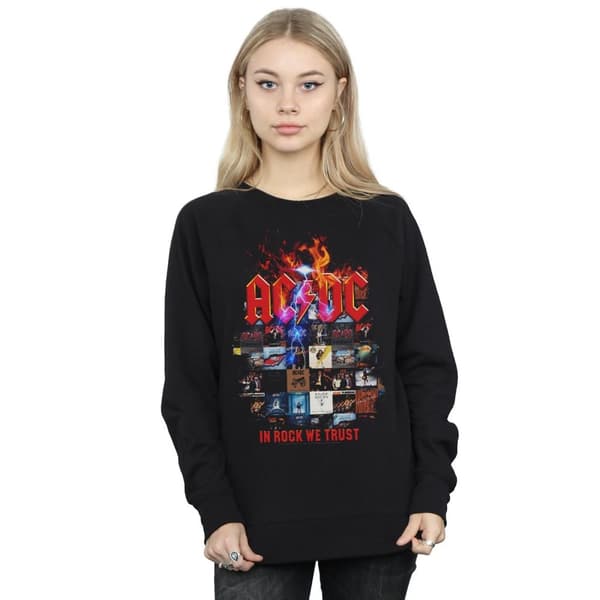 AC/DC Womens/Ladies In Rock We Trust Album Cover Sweatshirt