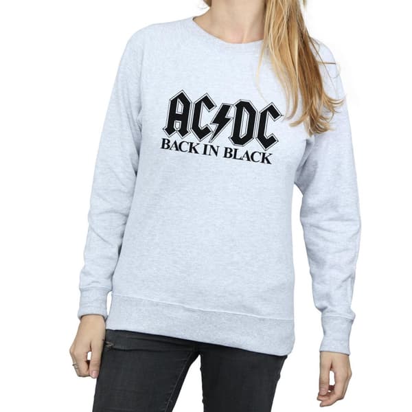 AC/DC Dam/Tjej Back in Black - Sweatshirt med logotyp
