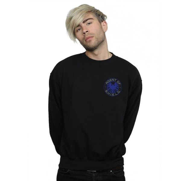 Marvel Mens Agents Of SHIELD Breast Print Sweatshirt