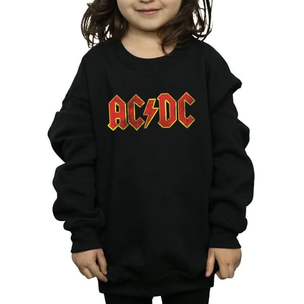 AC/DC Girls Distressed Red Logo Sweatshirt