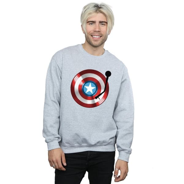 Marvel Mens Captain America Turntable Sweatshirt