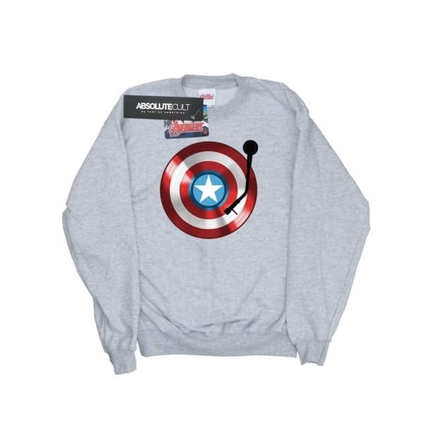 Marvel Mens Captain America Turntable Sweatshirt