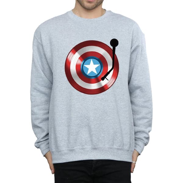 Marvel Mens Captain America Turntable Sweatshirt