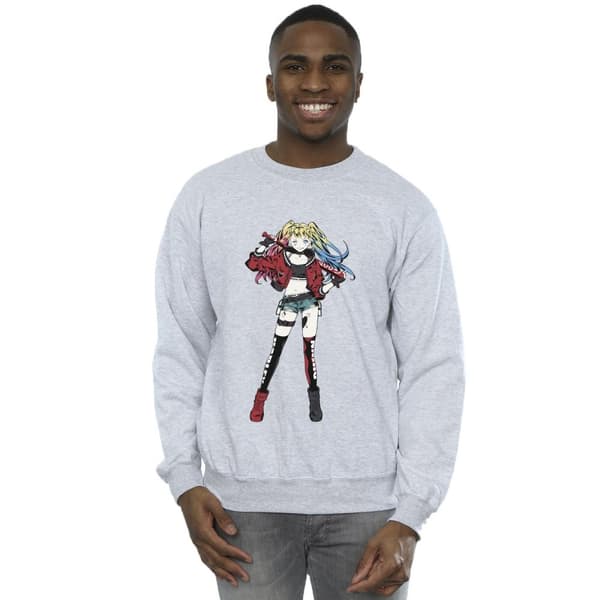 DC Comics Mens Harley Quinn Standing Pose Sweatshirt