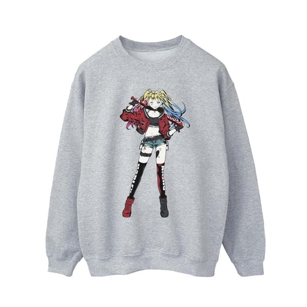 DC Comics Mens Harley Quinn Standing Pose Sweatshirt