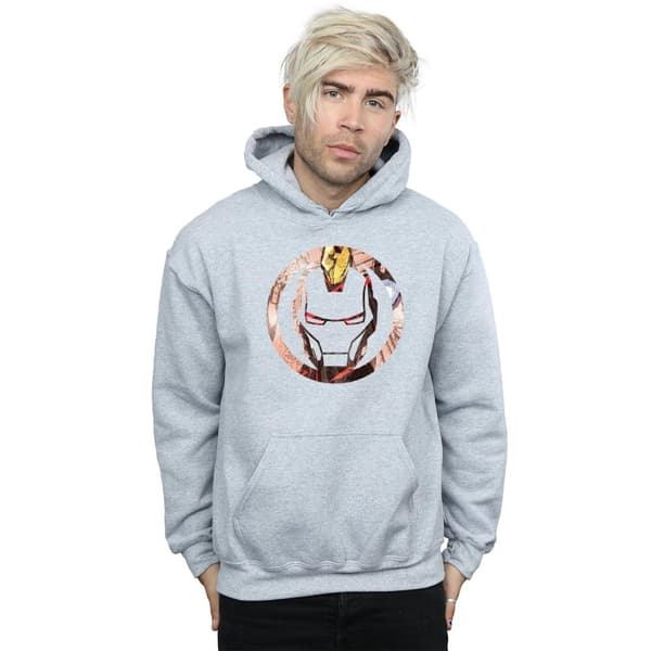Marvel Mens Iron Man Montage Symbol Hoodie