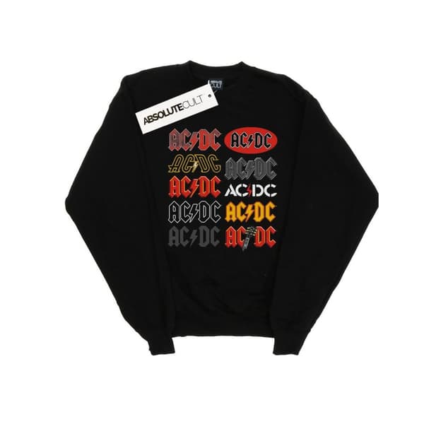AC/DC Sweatshirt med flera logotyper för flickor Black 7-8 Years