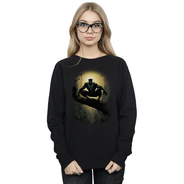 Marvel Womens/Ladies Black Panther Crouching Sweatshirt