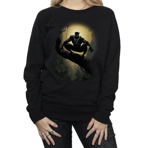 Marvel Womens/Ladies Black Panther Crouching Sweatshirt