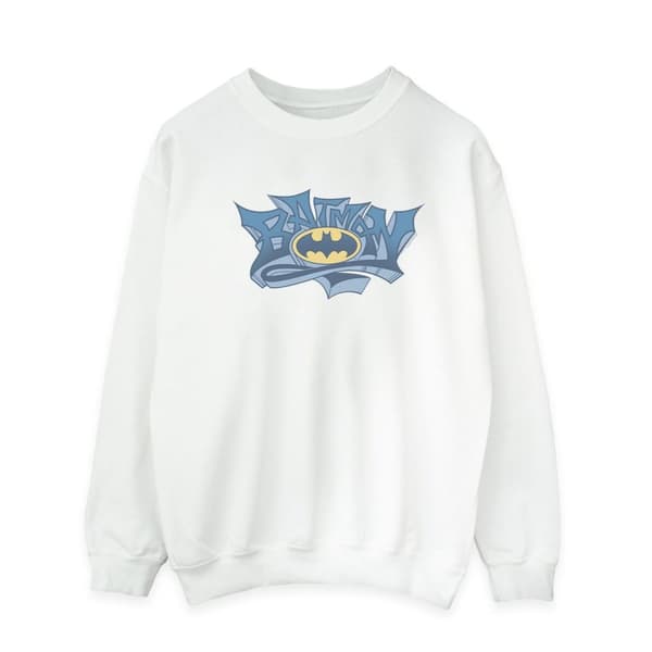DC Comics Batman Graffiti Logo Sweatshirt för herrar White XXL