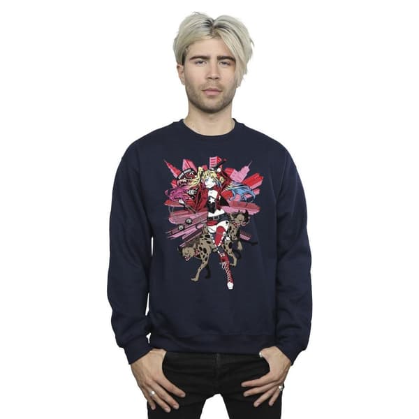 DC Comics Mens Harley Quinn Hyenas Sweatshirt