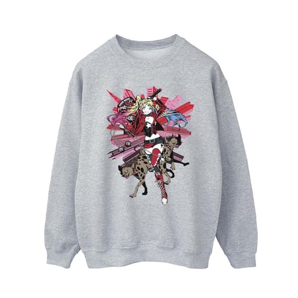 DC Comics Mens Harley Quinn Hyenas Sweatshirt