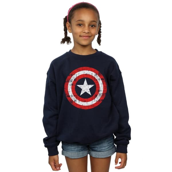 Marvel Girls Avengers Captain America Sweatshirt med repad sköld