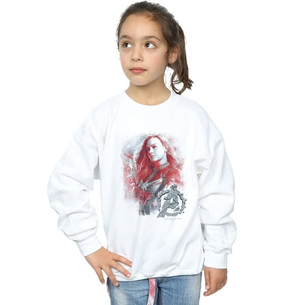 Marvel Girls Avengers Endgame Captain Marvel Brushed Sweatshirt