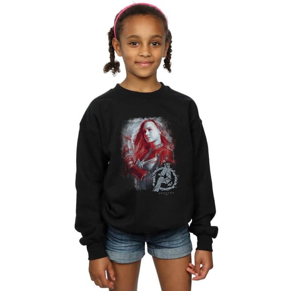 Marvel Girls Avengers Endgame Captain Marvel Brushed Sweatshirt