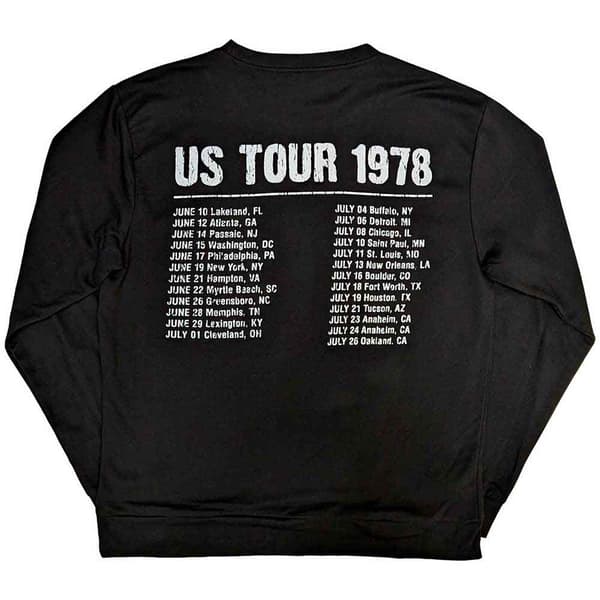 The Rolling Stones Unisex Adult US Tour 1978 Sweatshirt med ryggtryck