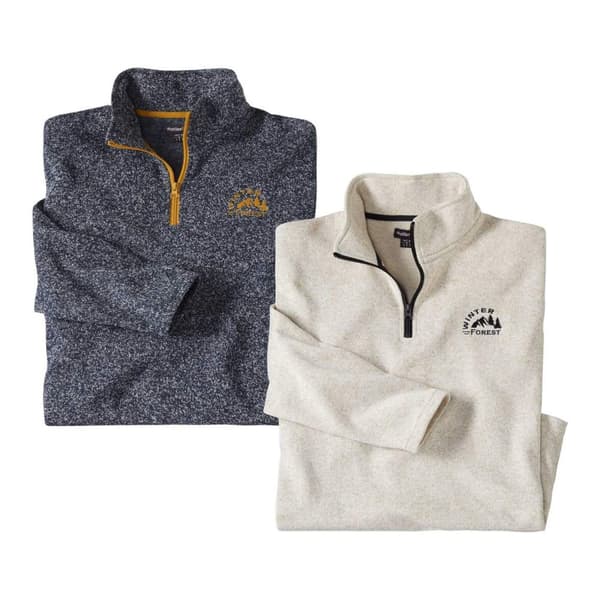 Atlas For Men Mens Mottled Fleece Top (Pack of 2)