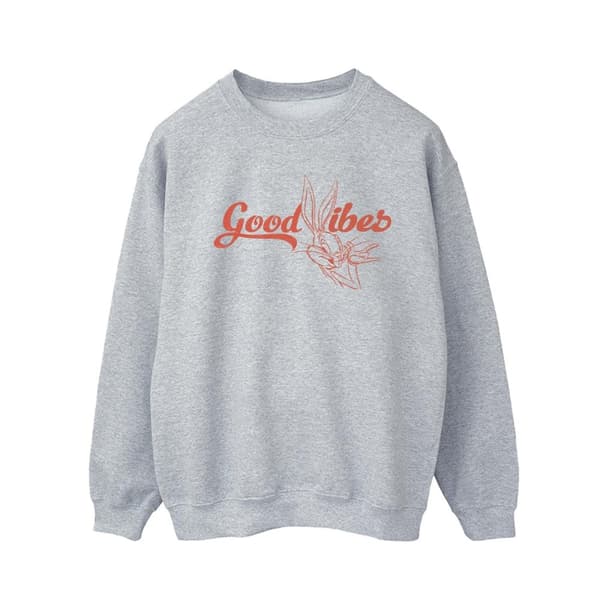 Looney Tunes Mens Bugs Bunny Good Vibes Sweatshirt