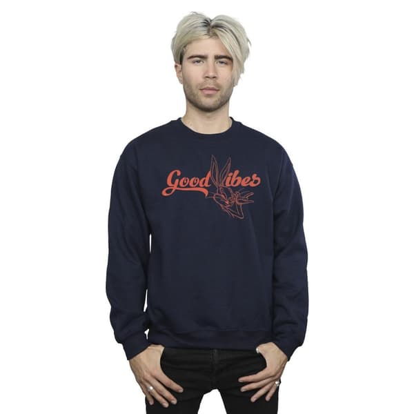 Looney Tunes Mens Bugs Bunny Good Vibes Sweatshirt