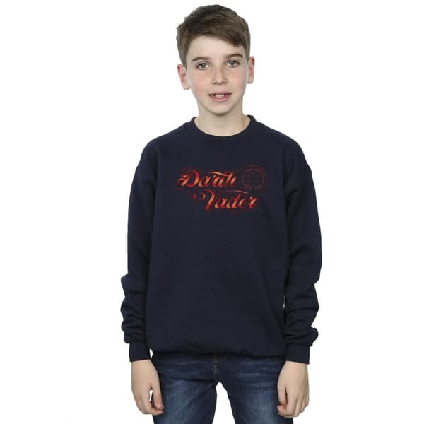 Star Wars Boys Obi-Wan Kenobi Darth Vader Ribbon Font Sweatshirt