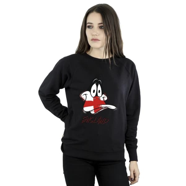 Looney Tunes Dam/Tjej Daffy England Face Sweatshirt