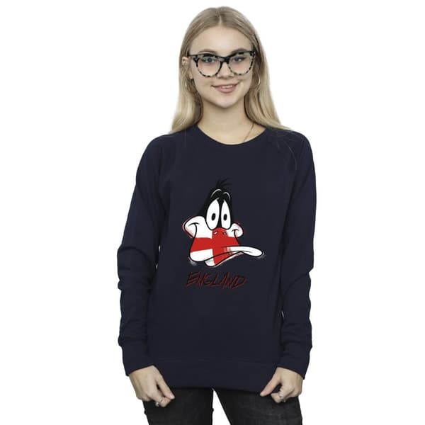 Looney Tunes Dam/Tjej Daffy England Face Sweatshirt