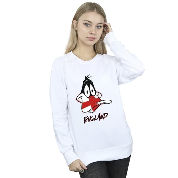 Looney Tunes Dam/Tjej Daffy England Face Sweatshirt