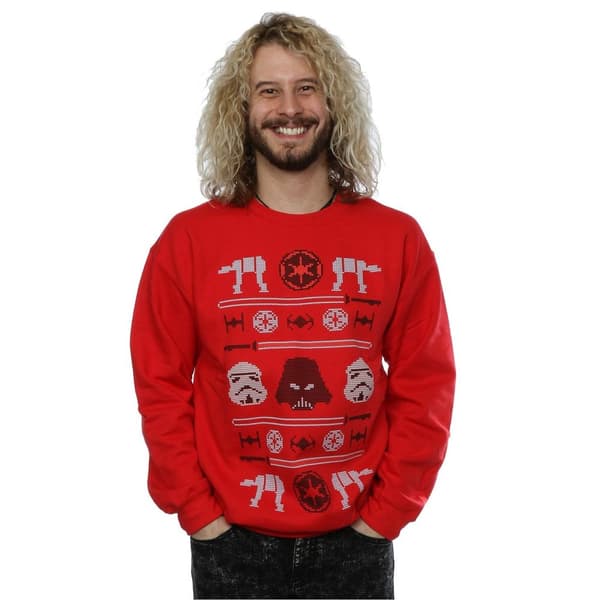 Star Wars Mens Christmas Imperial Fair Isle Sweatshirt