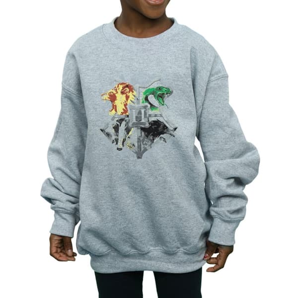 Harry Potter Sweatshirt med målat Hogwarts-emblem för flickor