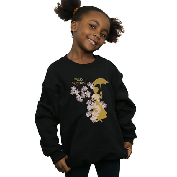 Disney Sweatshirt med blommig silhuett av Mary Poppins för flickor