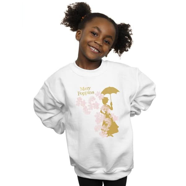Disney Sweatshirt med blommig silhuett av Mary Poppins för flickor