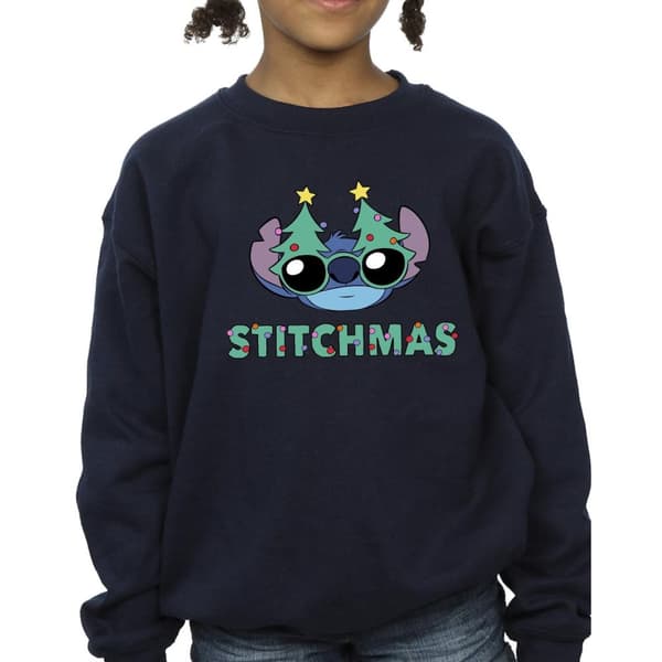 Disney Girls Lilo & Stitch Stitchmas Glasses Sweatshirt