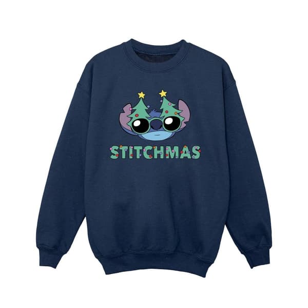 Disney Girls Lilo & Stitch Stitchmas Glasses Sweatshirt