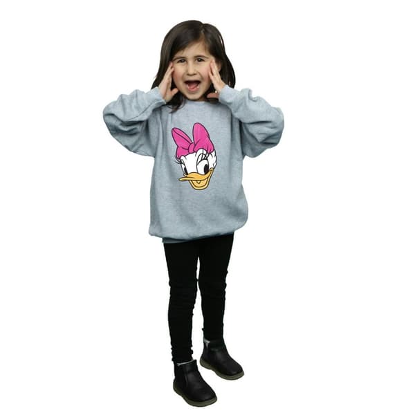 Disney Girls Daisy Duck Head Painted Sweatshirt