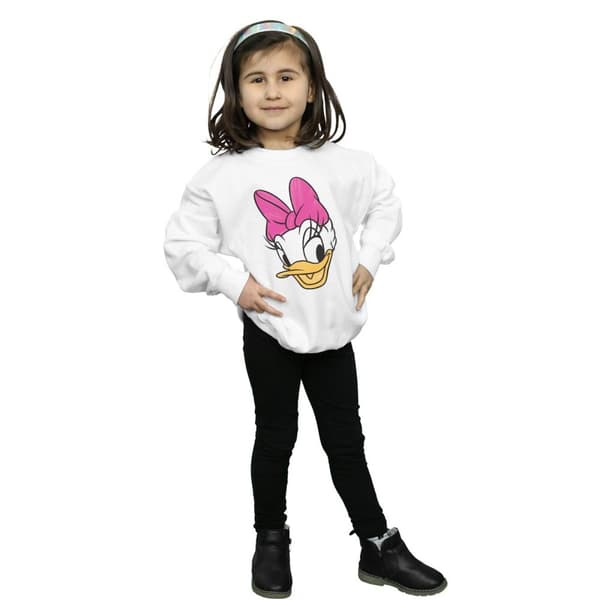 Disney Girls Daisy Duck Head Painted Sweatshirt