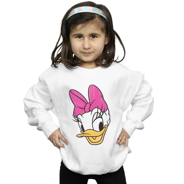 Disney Girls Daisy Duck Head Painted Sweatshirt
