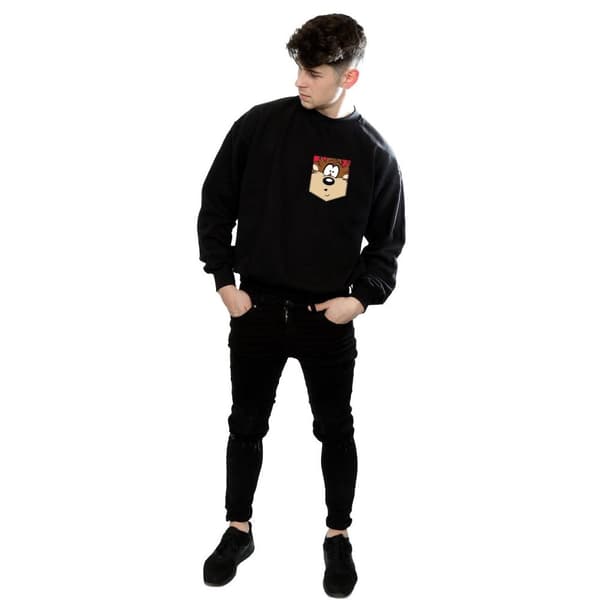 Looney Tunes Sweatshirt med fuskficka och djävulsansikte från Tasmanien