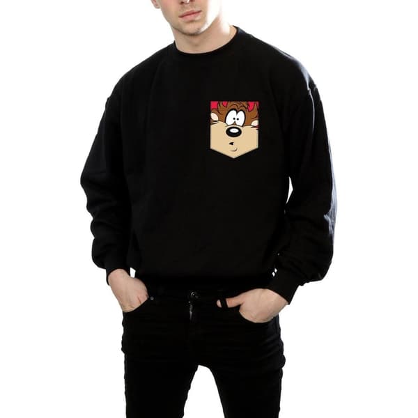 Looney Tunes Sweatshirt med fuskficka och djävulsansikte från Tasmanien