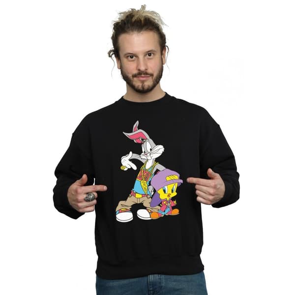 Looney Tunes Mens Bugs And Tweety Hip Hop Sweatshirt