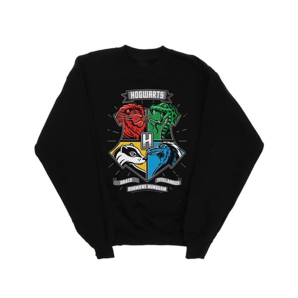 Harry Potter Mens Hogwarts Toon Crest Sweatshirt Black S