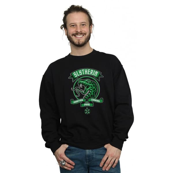 Harry Potter Mens Slytherin Toon Crest Sweatshirt
