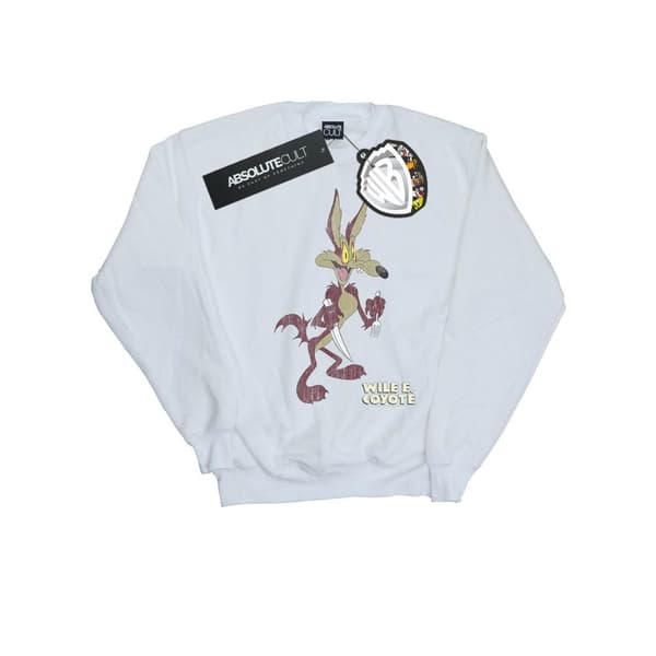 Looney Tunes Mens Wile E Coyote Distressed Sweatshirt